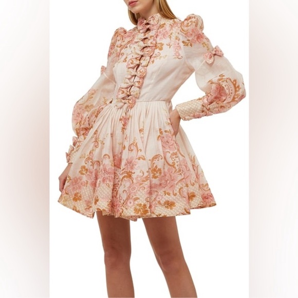 Zimmermann Pink Floral Midi Dress - Picture 2 of 11